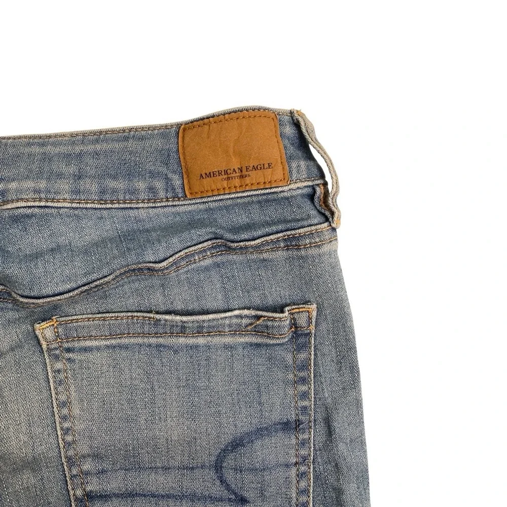 American Eagle Woman's Next Level Ripped Stretch Skinny Jeans Size 6 577 - Picture 4 of 10